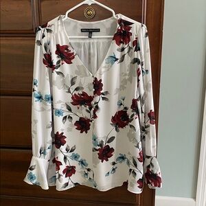 White House Black Market Elegant White Blouse